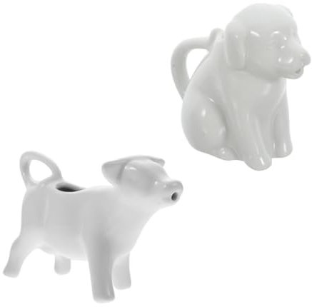 HOLIDYOYO 2pezzi Lattiera in Ceramica Forma Di Animale Mini Brocca Per Caffè e Latte Design Elegante e Pratico Becco Piccolo Per Flusso Fluido