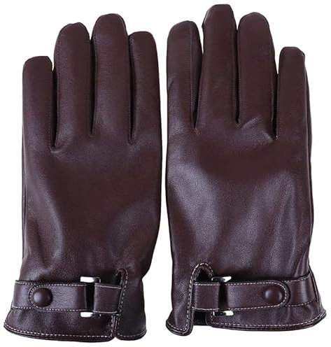 BODOBTF Motorradhandschuhe, winddicht, für Herren, Motorrad-Reithandschuhe, Touchscreen, Motorrad-Motocross-Handschuhe, Winter, Lederhandschuhe (braun)