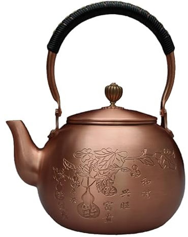 Teiera da cucina in rame retrò, realizzata a mano per la tradizionale preparazione del tè, perfetta per la casa e le cerimonie del tè turco