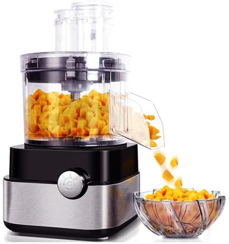 Macchina per Tagliare Le Verdure, Macchina Multifunzione per Tagliare Frutta e Verdura, Set Robot da Cucina, Tritatutto da 5 Litri, frullatore, Mixer, Grande capacità, affettatrice