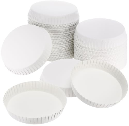 VICASKY 100Pcs Disposable Paper Cup Lids Splashproof Drink Covers for Hot and Cold Beverages Insect Protection Covers for Cups at Parties Cafes Bars and Restaurants