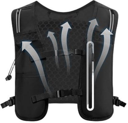 Laufweste - 4L Leichtes Laufgurt Für Outdoor Aktivitäten - Verstellbare Brustgurte Mit Sicherheitsreflektoren Und Handyhalter Unisex Für Jogging Radfahren Wandern Trailrunning