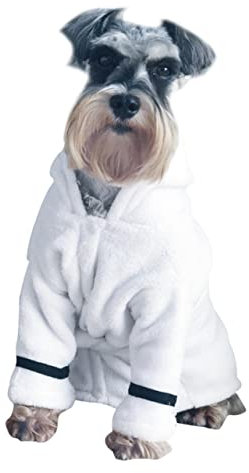 Supvox Hochsaugfähiger Hundebademantel Mit Kapuze Schnelltrocknendes Mikrofaser-Bademantel Für Haustiere Warme Und Weiche Hundepyjamas Kuscheliger Morgenmantel Für Große Hunde XL