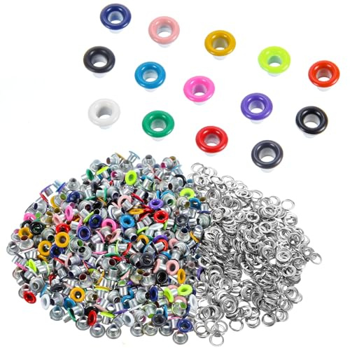 400 Sätze Eyelets 4mm Ösen 4mm Eyelets Werkzeug Set Metallösen für Stoff Scheiben Ösenzange Kit Grommet Metall Tülle Grommets Ösenwerkzeug für Banner Leder Schuhe Handtaschen Vorhänge Bastel