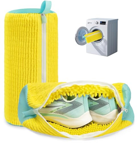 Shoe Washing Machine Bag Laundry Shoe Bag for Washer and Dryer Reusable 2pc Shoe Cleaning Bags for Sneakers 360° Deep Cleaning Machine for All Shoes Types With Self-locking Zipper