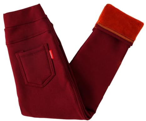 Legging Doublé Polaire Enfant Fille Taille Haute élastique Chaud Hiver 1-10 Ans Legging Thermique Fille Extensible Confortable Chic Stretch Jogging Vacances Pantalon