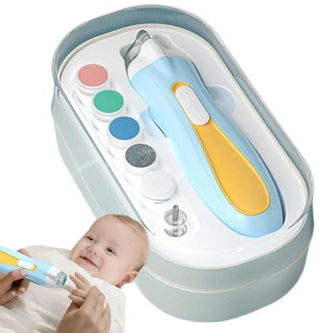 Lime à ongles électrique pour bébé – Polissoir à ongles rechargeable avec lumière LED et couvercle anti-poussière | Coupe-ongles automatique doux pour chérubins, enfants et enfants, type C, 17 x 9,5 x