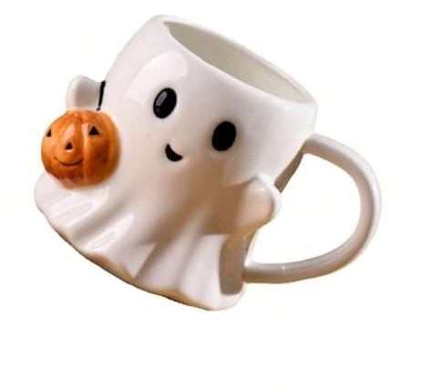 Wdbild Bonita taza de café de 600 ml de cerámica con diseño de dibujos animados, decoración de Halloween, apta para lavavajillas, regalo de cerámica para Halloween