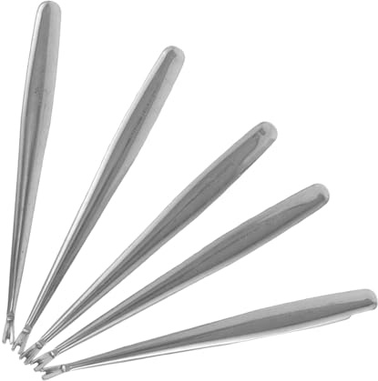 AUTSUPPL 5 Piezas Removedor de Cutículas Doble Punta Acero Inoxidable Herramienta Profesional para Manicura y Pedicura para Eliminación Precisa de Muerta