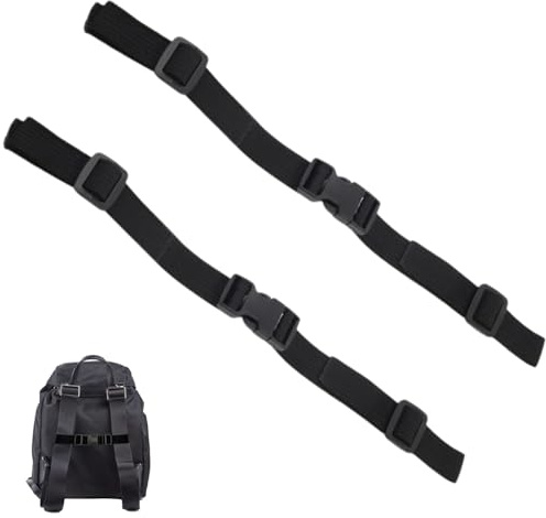 Lyivisk 2 Stück Verstellbarer Brustgurt für Rucksack, Schwarzer Ersatzgurt mit Schnellverschluss, Stabiler Brustclip für Wandern, Reisen, Klettern und Outdoor-Aktivitäten