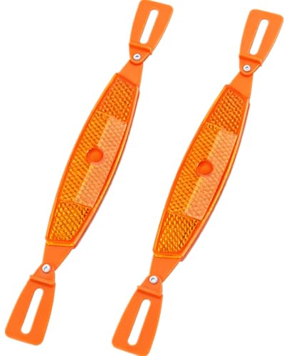 Vubbkdi 1 Pair Orange Bike Spoke Reflectors – Wheel Warning Reflective Sheets with Screws, Universal for Mountain/Electric/Folding Bikes, Ideal for Night Ride Safety