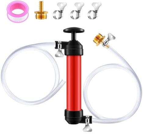 Bosiyrggrl Kit Pompa di Trasferimento Liquidi per per, Olio e Fluidi - Pompa Manuale A Sifone Antigelo con Due Tubi Flessibili in PVC Trasparente da 1 Metro