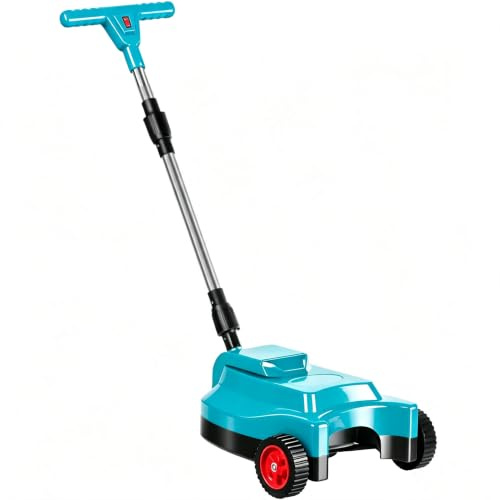 Batteridriven gräsklippare, batteridrivet handgräsklippare, 23 cm skärbredd, 3-faldig skärhöjdjustering 20–50 mm, batterimoppmaskin med fällbart handtag för gräsmattor upp till 50 m² (utan batteri)