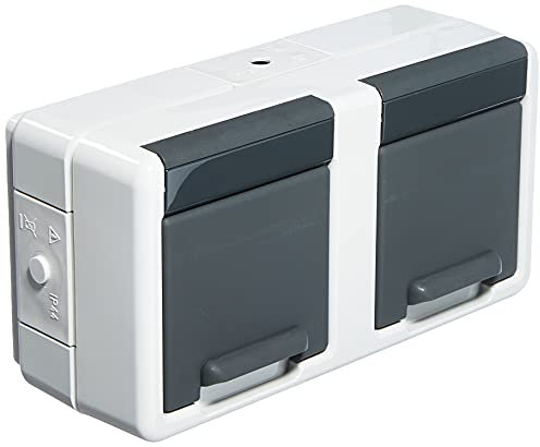 Gira 1129898 Doppelsteckdose SCHUKO 078130 waager. WG AP grau