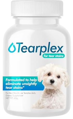 tearplex Tear Stain Remover for Dogs and Cats | Natural Supplement Suitable for All Breed Types | Pet Tear Stain Remover Powder | Made with Natural Ingredients | Beef Flavored - 1 Pack