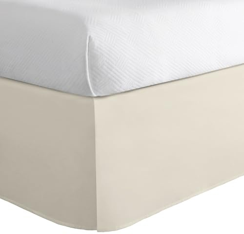 Today's Home Cache-sommier Classique sur Mesure, Design en mélange de Coton, Longueur de Chute de 35,6 cm, lit Double, Ivoire