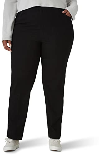 Chic Classic Collection womens Plus Cotton Pull-on Pant With Elastic Waist Jeans, Black Denim, 22 US