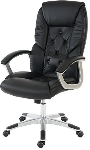 Mendler Profi-Bürostuhl L42 XXL Kunstleder - schwarz | Chefsessel, Drehstuhl, 150kg belastbar