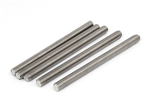 sourcing map 5 Stück Gewindestangen M8x110mm Edelstahl 304 Gewindestift Metrischem Vollgewinde Bar Gewindestäbe für Befestigung CNC-Werkzeugmaschinen 3D-Drucker Industrie Geräte