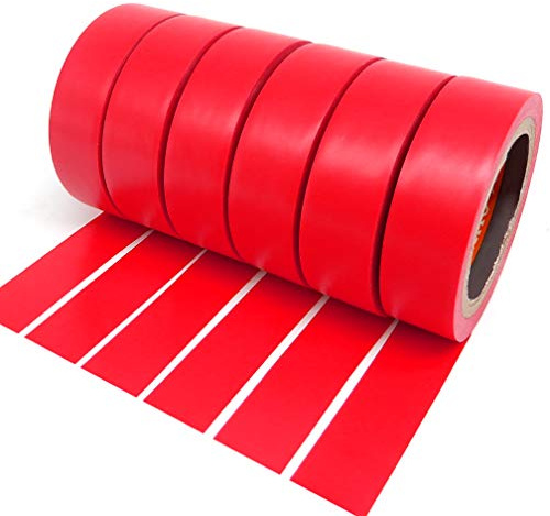 ALBOYI Isolierband 6 Rollen, 17mm x 9m Elektrisches Klebeband Selbstklebendes, PVC Isolierband Wasserdichtfür für Isolieren, Reparieren, Bündeln von Kabeln, Gafferband, Rot