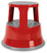 Floordirekt Taburete con ruedas, taburete con pie de elefante, de acero, hasta 150 kg, capacidad de carga para oficina o comercio, con certificado TÜV + GS (rojo, metal)
