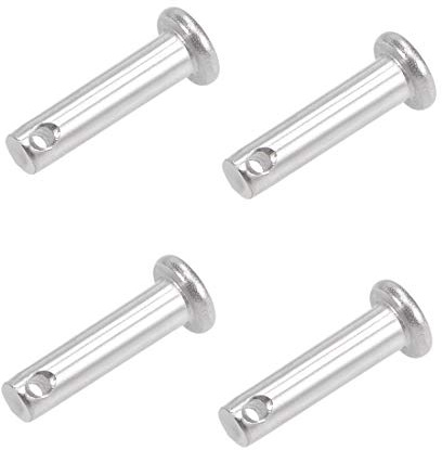 sourcing map 4 Stück Steckbolzen Splintstift Flachekopf Gabelkopfstifte Gelenkstift Einloch 4mm x 16mm aus Edelstahl 304