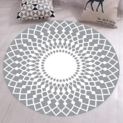 Shaggy Teppich Küchenläufer 120cm Rund Flauschige Hochflor Teppiche Strapazierfähig 8 Washable Wiederverwendbar Teppich Aufkleber für Wohnzimmer Badezimmer Farbige Raute