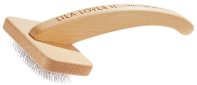 Undercoat brush for dogs - with rounded metal tines, vegan, with beech wood from sustainable forestry, SLICKER BRUSH MEDIUM by LILA LOVES IT