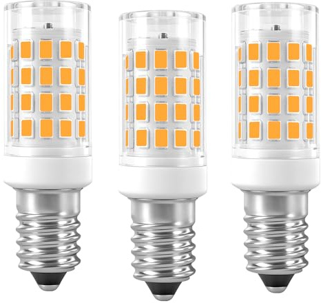 LUHMQ E14 LED Bulbs 3 Pack E14 European Screw Base for Electric Window Candle Lamp,Refrigerator Bulb E14 Cooker Hood Oven Bulb,3.5W Equivalent to35W Incandescent Bulb 350LM AC120V (Warm White 3000K)