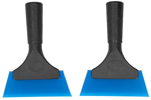 Nikou Car Window Ice Scraper, 2Pcs Ice Squeegee Snow Shovel Windshield Cleaning Rubber Scrapper with Non‑Slip Handle, Car Winter Care Tool for Windshield Window