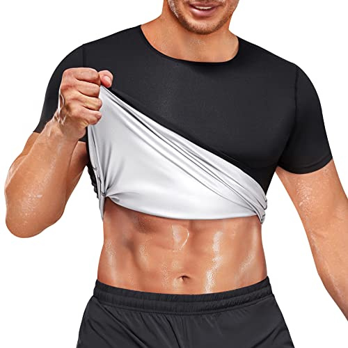 CHUMIAN Canotta Dimagrante Uomo Gilet Modellante Sauna Fitness Manica Corta T Shirt Palestra Sudore Sportivo Body Shaper