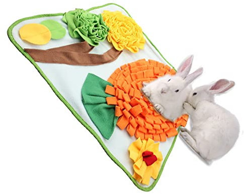 MYSUNBAR Schnüffelteppich Kaninchen Schnüffelmatte Meerschweinchen Spielzeug Intelligenz Kaninchen Futtersuche Waschbar Faltbar Riechen rutschfest Hasenspielzeug