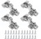 4 Pcs Inset Soft Close Kitchen Cupboard Hinges - Cabinet Hinges for Cupboard Doors & Wardrobe Doors (35mm)