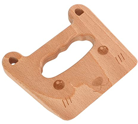 Tudin Babysicheres Holzmesser, Montessori, Einfach zu Verwendendes, Gesundes Buchenholz, Ergonomische KüChenmesser FüR Zuhause und Im Freien (Katze)