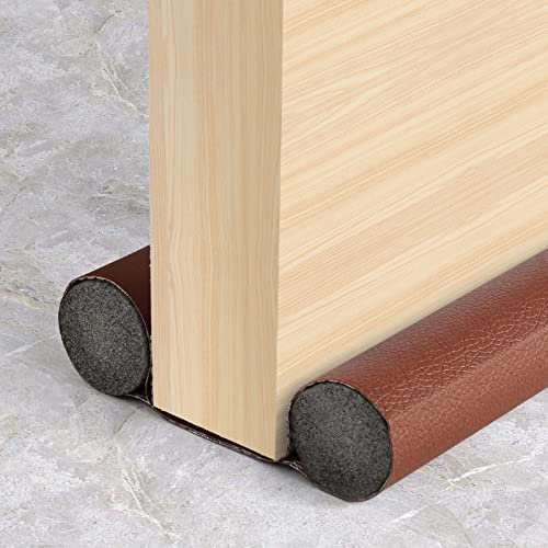 Abnaok Zugluftstopper für Türen, Haustür Dichtung Türbodendichtung Selbstklebend, Tür Zugluftstopper Heizkosten sparender Zugluftstopper Haustür (Braun, 95CM)