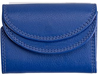 Josephine Osthoff Damen Geldbörse klein praktisch für Münzen, Scheine und Karten Herren Portemonnaie klein und Slim aus 100% Echtleder, RFID Schutz (204), Farbe:Royal