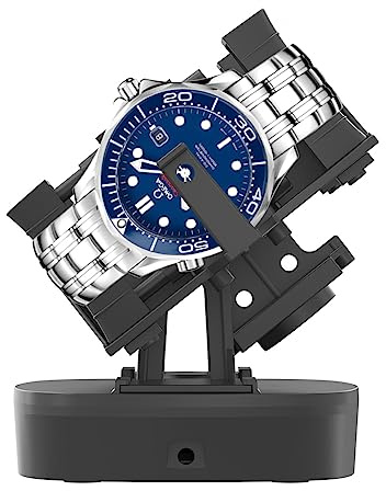 FEICHONGHO Watch Winder for Automatic Watches,Timer Shutdown Function,Support Single and Double Watch Spinner,Self Winding Turner,Rotating Device, BLACK, Modern