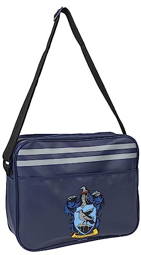 Cartella Scuola di Harry Potter - Colore Blu - 33x28x15 cm - 100% PVC - Borsa con Tracolla e Chiusura a Cerniera - Stampa di Corvonero - Prodotto Originale Elaborato in Spagna