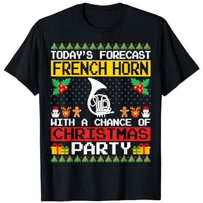 French Horn Player Christmas Party French Horn Xmas T-Shirt