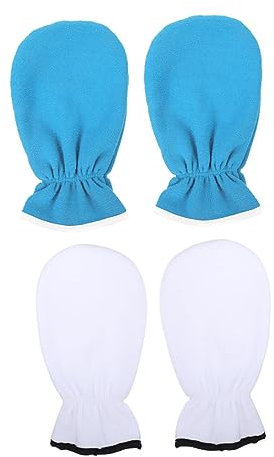 Housoutil 2paare Waschbare Wachs-handschuhe Wiederverwendbare Paraffin-mitts Praktische Und Tragbare Peeling-handschuhe Für Spa Schönheitspflege