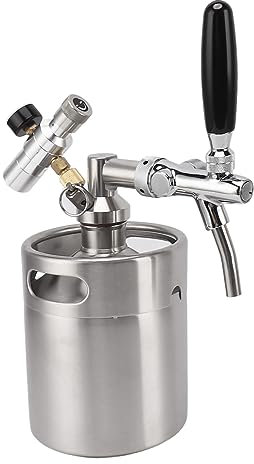 Dispensadores De Barriles, Barriles Portátiles, Mini Barril De Acero Inoxidable Para Amantes De La Cerveza, Sistema Dispensador Doméstico De Cerveza Ajustable De Fácil Inyección De 2 Litros, Manómetro