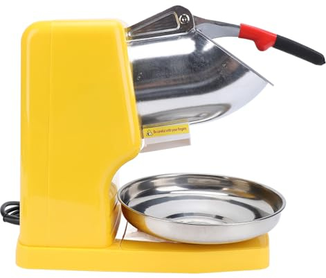 Tritaghiaccio Elettrico da 500 W, Macchina per il Ghiaccio Tritato, con 2 Lame in Acciaio Inox, Impugnatura Salva-lavoro per Uso Commerciale Domestico, Copertura (Spina europea