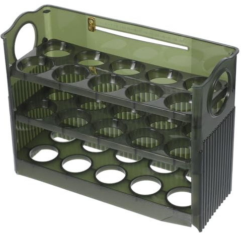 WATIIFUFU Egg Storage Rack Chicken Egg Holder for Fridge Door Flip Design Sturdy Plastic
