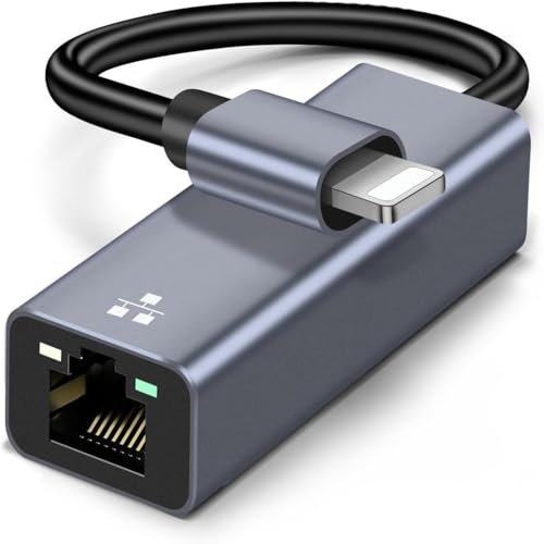 Lightn ing auf Ethernet Adapter,i Phone auf RJ45 100Mbps Mbit/s Netzwerkadapter Kompatibel mit Phone 14 12/13/11/XS/XR/X/8/7/Pad