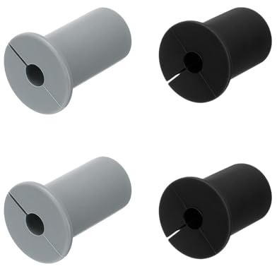 HiPicco 4Pcs Wall Grommets for Cables 3/4-Inch Silicone Cable Wall Bushing Feed Through Cable Routing Kit Accessories Wall Cable Pass Through for Ethernet with 7mm Hole, （2pcs Black，2pcs Grey)