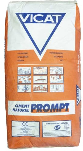 Vicat Cemento Rapido Francese Naturale Prompt Riparazioni Sigillature Ancoraggi Calcestruzzo Fessure Edilizia 25 kg