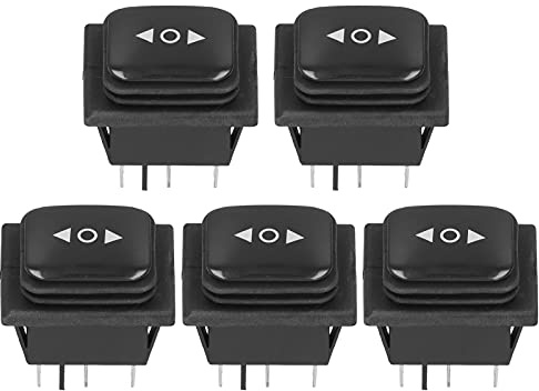 Interrupteur à Bascule de 5pcs à 6 Broches 3 en Position, AC 125V / AC 250V IP65 RÉINIT BILATERAL, Terminal de Fiche, Interrupteur à Bascule pour les Voitures, Motos