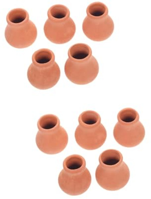 ibasenice 10pcs Miniature Flower Pots Ceramic Pots Terracotta for Miniature Garden for Bonsai and Craft Projects