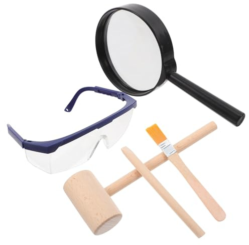 TOYANDONA Mini-holzhammer-Set Für Junge Mädchen Mit Meißel Und Lupe Ausgrabungswerkzeug-Set Für Dinosaurier Und Edelsteine Pädagogisches Stem-Spielzeug Outdoor-aktivitäten
