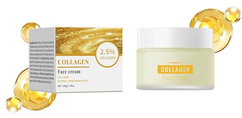 Face Moisturizer - Collagen Face Cream, Deep Hydration & Firming, Anti-Aging Facial Moisturizer for Women, Rich Nourishing Day & Night Cream for Face & Neck 1.76 oz